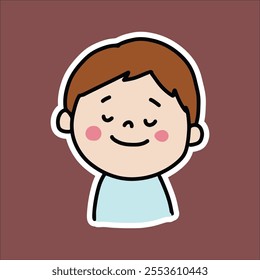 Adorable cute girl sticker, playful design.