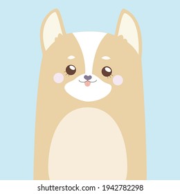Adorable Cute Happy Smiling Pretty animal dog Puppy Pug Husky Bulldog Pomeranian Dog in Colorful Flat Design Background perfect for Decorative Wallpaper in Home