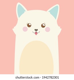 Adorable Cute Happy Smiling Pretty animal dog Puppy Pug Husky Bulldog Pomeranian Dog in Colorful Flat Design Background perfect for Decorative Wallpaper in Home