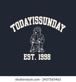 Adorable and cute hip streetstyle vector bear for apparel