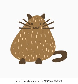 Adorable tierno kitty clipart ilustración vectorial para impresiones. Caricatura de gato.