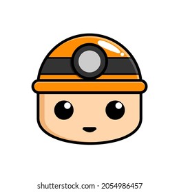 Adorable and cute miner mascot. Vector illustration.