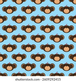 Adorable Cute Monkey Vector Seamless Pattern Digital Paper for Children's Nursery, Baby Shower Decorations, Scrapbooking, Kids Room Wallpaper, Fabric, Wrapping Paper, and Fun Jungle-Themed Crafts
