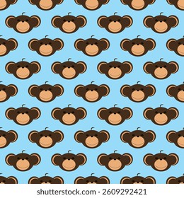 Adorable Cute Monkey Vector Seamless Pattern Digital Paper for Children's Nursery, Baby Shower Decorations, Scrapbooking, Kids Room Wallpaper, Fabric, Wrapping Paper, and Fun Jungle-Themed Crafts