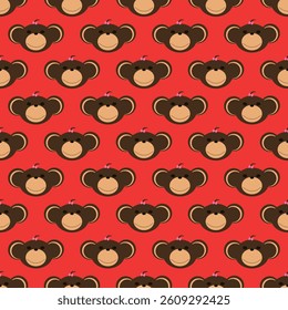 Adorable Cute Monkey Vector Seamless Pattern Digital Paper for Children's Nursery, Baby Shower Decorations, Scrapbooking, Kids Room Wallpaper, Fabric, Wrapping Paper, and Fun Jungle-Themed Crafts