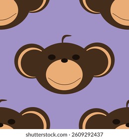 Adorable Cute Monkey Vector Seamless Pattern Digital Paper for Children's Nursery, Baby Shower Decorations, Scrapbooking, Kids Room Wallpaper, Fabric, Wrapping Paper, and Fun Jungle-Themed Crafts
