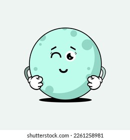 Adorable Cute Moon Character Vector Illustration