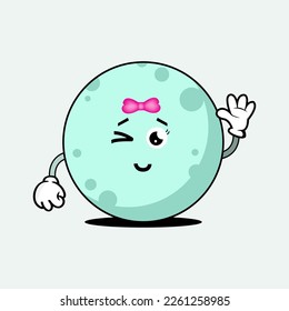 Adorable Cute Moon Character Vector Illustration