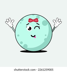 Adorable Cute Moon Character Vector Illustration