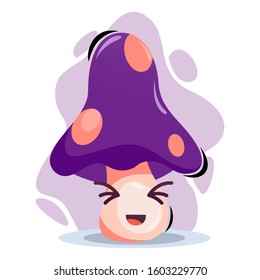 adorable cute mushroom mascot premium vector