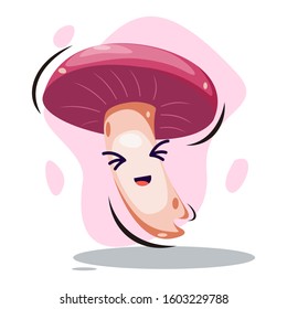 adorable cute mushroom mascot premium vector