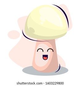 adorable cute mushroom mascot premium vector