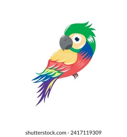 adorable cute parrot isolated on white background