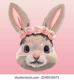 Adorable cute rabbit illustration, perfect for children's designs, Easter themes, and nursery decor, showcasing a playful and charming character for joyful projects.