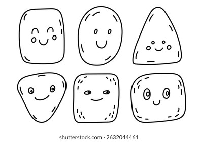 Adorable and Cute Smiling Shapes Featuring Faces for Fun and Creative Designs that Delight