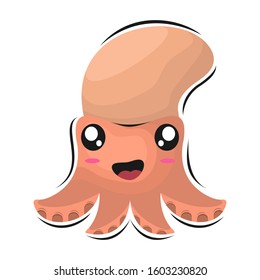 adorable cute squid mascot premium vector