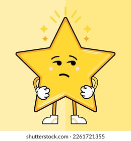 Adorable Cute Star Character Vector Illustration, This character is often used as a design for toy products, clothing, accessories, stationery, and other merchandise