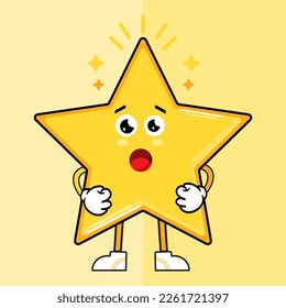 Adorable Cute Star Character Vector Illustration, This character is often used as a design for toy products, clothing, accessories, stationery, and other merchandise