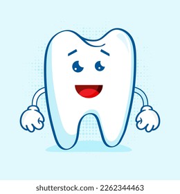 Adorable Cute Tooth Character, This character is often used as a design for dental care products, educational materials, and other merchandise related to dental health