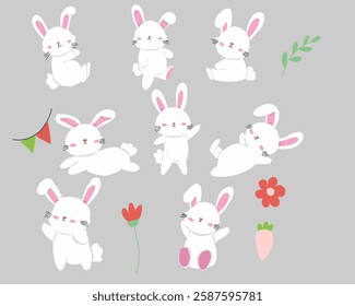 Adorable and Cute White Bunny 