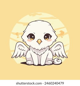 Adorable Cute White Griffon for Sticker