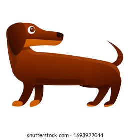 Adorable dachshund icon. Cartoon of adorable dachshund vector icon for web design isolated on white background