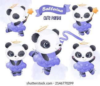 Adorable Dancing Panda Clip-art Set