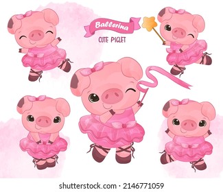 Adventables Dancing Piglet Clip Art Set