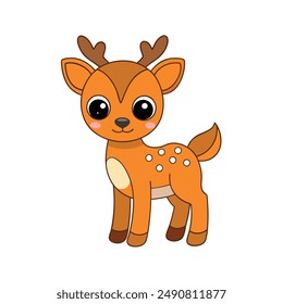 Adorable Deer Clipart Illustration on White Background