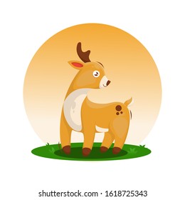 ADORABLE DEER MASCOT CARTOON VECTOR