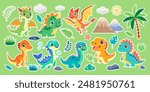 Adorable Dino Sticker Set: Playful Prehistoric Fun