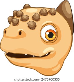 Adorable dinosaur with big eyes and spikes