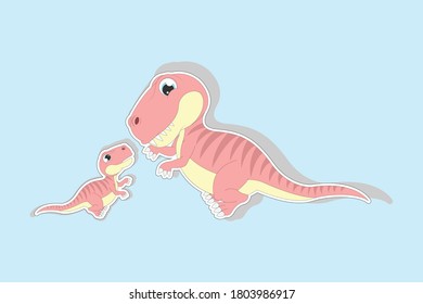 adorable dinosaur simple vector illustration