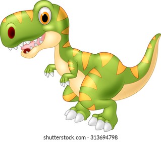 Adorable dinosaur tyrannosaurus isolated on transparent background