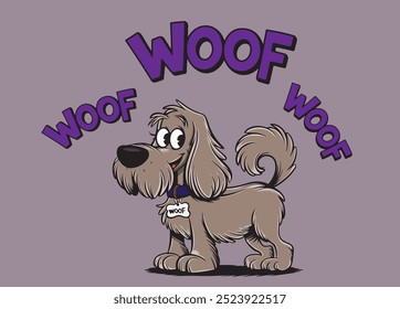 Adorable dog cartoon illustration featuring a happy, smiling pup. Perfect for playful designs, kids' projects, and pet-themed art. This cheerful, friendly dog brings joy and fun to any creative work!