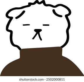 Adorable Dog Character in Turtleneck Vector | Cute Minimalist Design