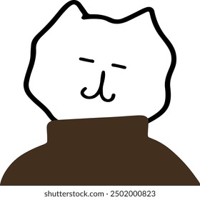 Adorable Dog Character in Turtleneck Vector | Cute Minimalist Design