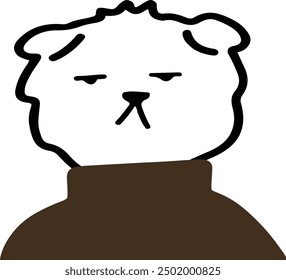 Adorable Dog Character in Turtleneck Vector | Cute Minimalist Design