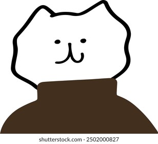 Adorable Dog Character in Turtleneck Vector | Cute Minimalist Design