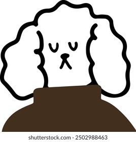 Adorable Dog Character in Turtleneck Vector | Cute Minimalist Design