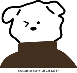 Adorable Dog Character in Turtleneck Vector | Cute Minimalist Design