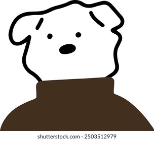 Adorable Dog Character in Turtleneck Vector | Cute Minimalist Design