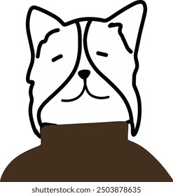 Adorable Dog Character in Turtleneck Vector | Cute Minimalist Design