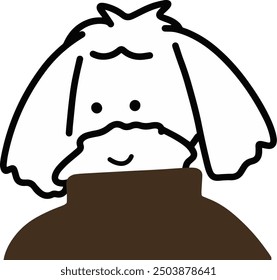 Adorable Dog Character in Turtleneck Vector | Cute Minimalist Design