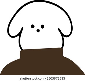 Adorable Dog Character in Turtleneck Vector | Cute Minimalist Design