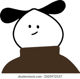 Adorable Dog Character in Turtleneck Vector | Cute Minimalist Design
