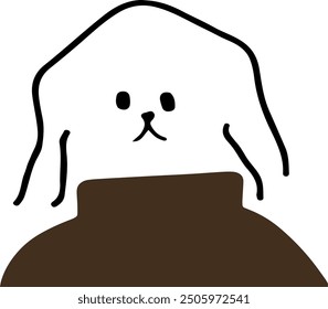 Adorable Dog Character in Turtleneck Vector | Cute Minimalist Design