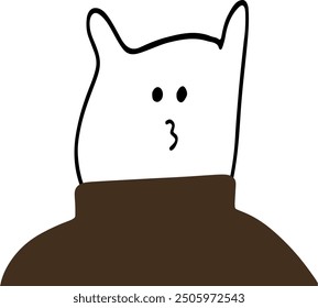 Adorable Dog Character in Turtleneck Vector | Cute Minimalist Design