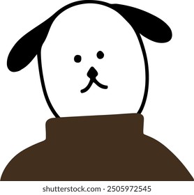Adorable Dog Character in Turtleneck Vector | Cute Minimalist Design