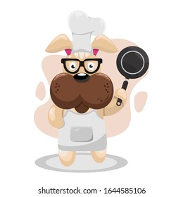 adorable dog chef mascot cartoon vector